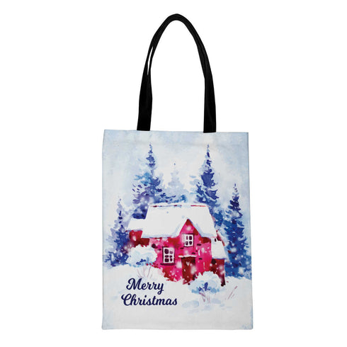 Merry Christmas House - Christmas Theme Printed Tote Bag - Uncommongifts.in